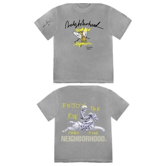 Travis Scott Cactus Jack x Neighborhood Carousel T Shirt Grey SS21 Deadstock XL - Picture 5 of 10